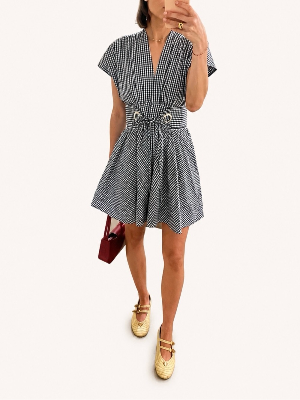 Alexis Navy & White Gingham Alizee Mini Dress